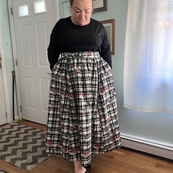 Wayward Fancies eShakti Plaid Belted Skirt Size 2X 20W - Picture 1 of 13